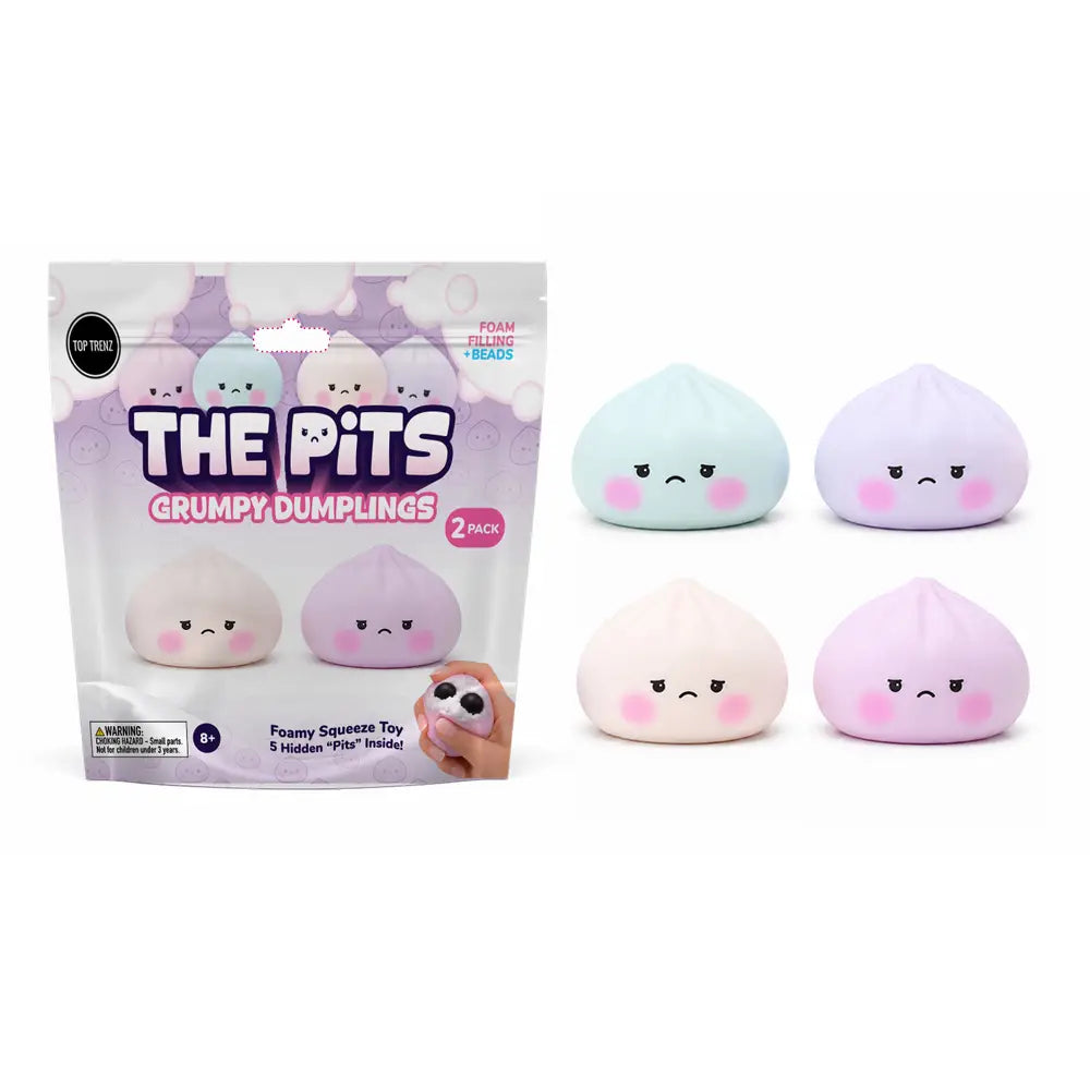 THE PITS - GRUMPY DUMPLING SENSORY SQUISHIES (2-PACK)