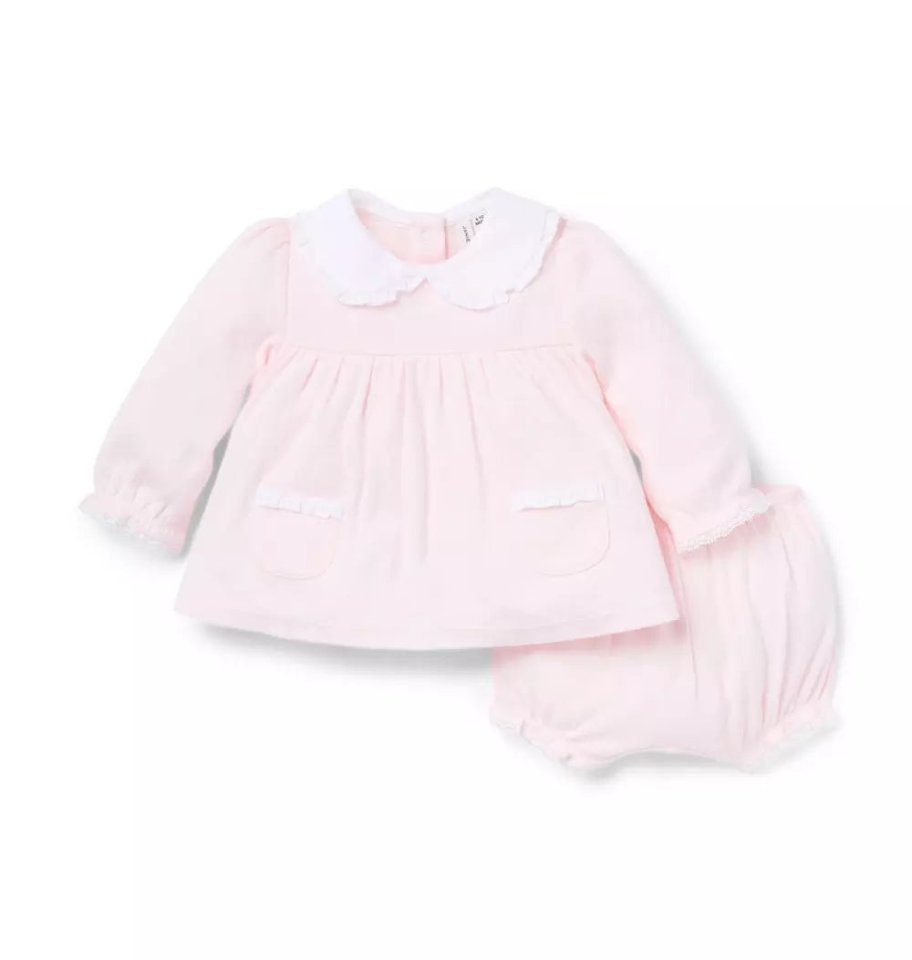 PINK HEART POINTELLE SET