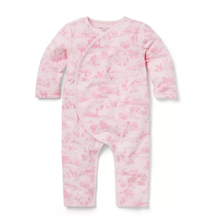PINK FARM TOILE KIMONO